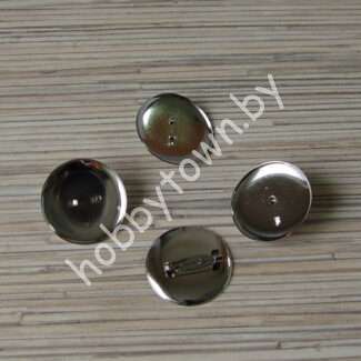 Заготовка для брошек с гнездом 3 см (серебро)1 шт.