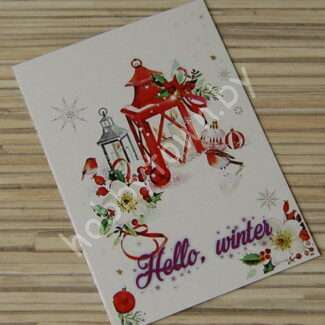 Карточка "Hello, winter (фонарик)" 5x7,2 см