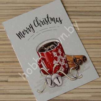 Карточка "Merry christmas (кружка)" 5x7,2 см