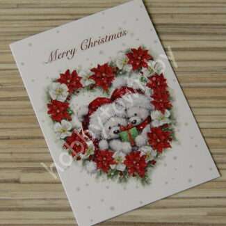 Карточка "Merry Christmas медвежата" 5x7,2 см