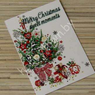 Карточка "Merry Christmas sweet moments" 5x7,2 см