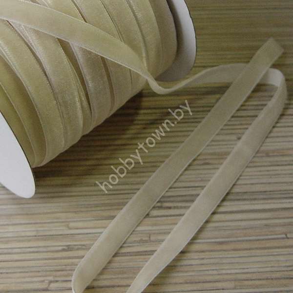 Лента бархатная 1 см (цв.айвори) 1 метр