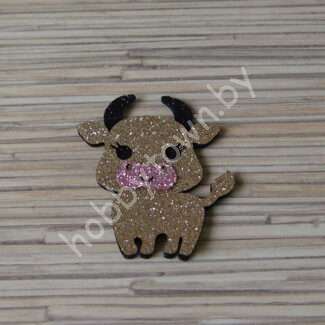 Патч-заготовка Бычок 35 мм (цв. чёрный/кофе с молоком) 1шт.