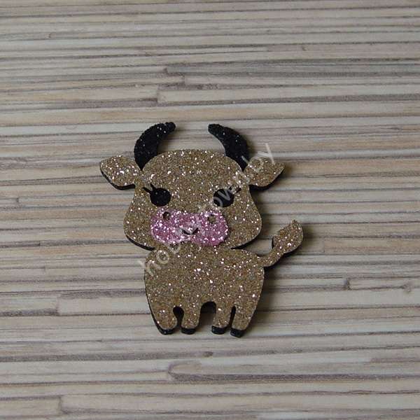 Патч-заготовка Бычок 35 мм (цв. чёрный/кофе с молоком) 1шт.