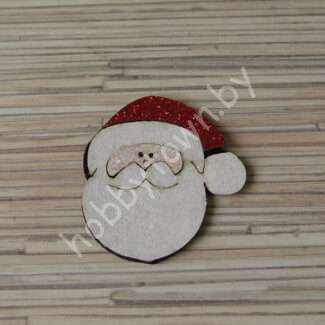 Патч-заготовка Дед Мороз 35 мм (цв. чёрный/красный) 1шт.