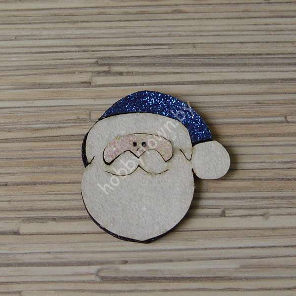 Патч-заготовка Дед Мороз 35 мм (цв. чёрный/синий) 1шт.