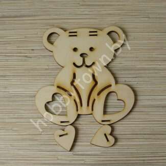 Держатель для заколок "Мишутка" фанера 5 мм, 15 см, 1 шт