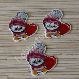 Кабошон-вырубка Пингвинчик, 35x37 мм 1шт.