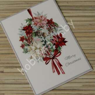 Карточка Merry Christmas венок 5x7,2 см