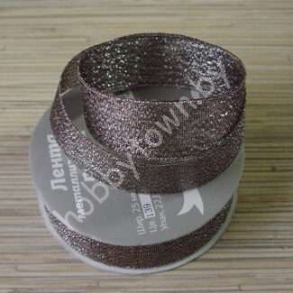 Лента-парча 25 мм (цв.чёрный/серебро 139) 1 м