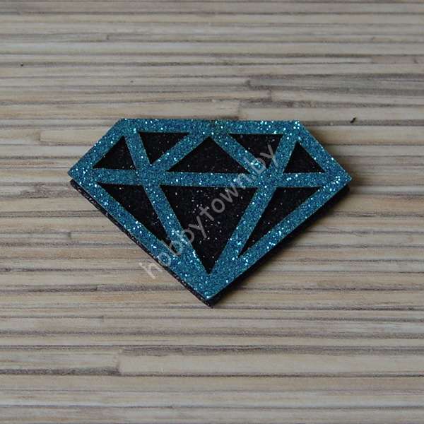 Патч-заготовка Алмаз 50 мм (цв. чёрный/бирюзовый) 1шт.