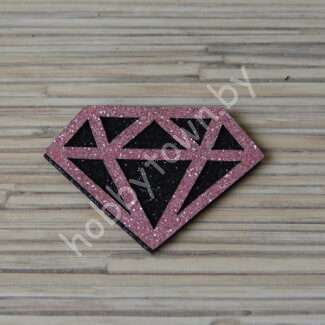 Патч-заготовка Алмаз 50 мм (цв. чёрный/розовый) 1шт.