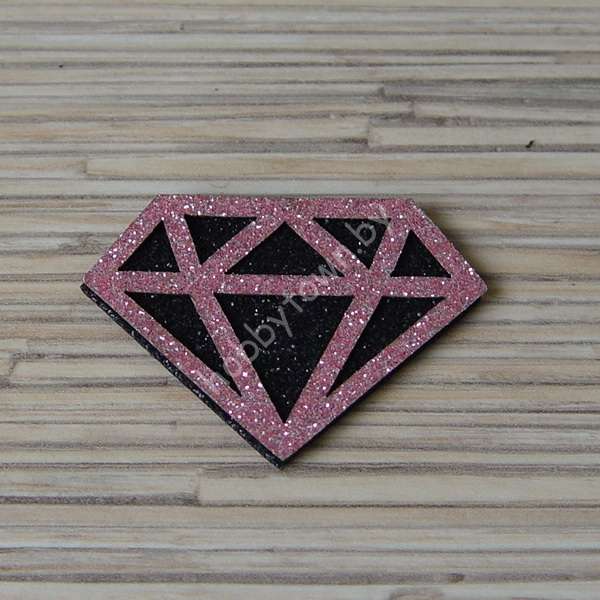 Патч-заготовка Алмаз 50 мм (цв. чёрный/розовый) 1шт.