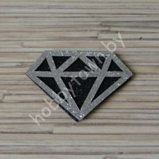 Патч-заготовка Алмаз 50 мм (цв. чёрный/серебро) 1шт.