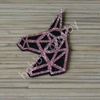 Патч-заготовка Единорог 50 мм (цв. чёрный/розовый) 1шт.