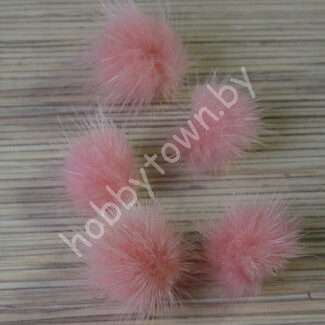 Помпон из натурального меха 3 см (цв. розовый 10) 1 шт.