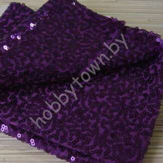 Ткань с пайетками на сетке 30x30 см (цв.фиолетовый)