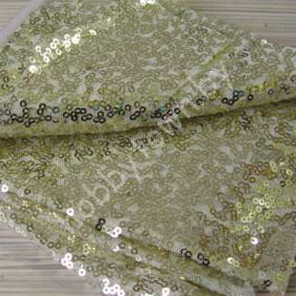 Ткань с пайетками на сетке 30x30 см (цв.светлое золото)