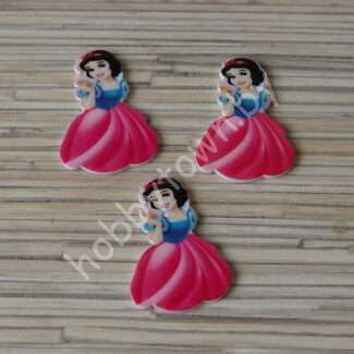 Кабошон-вырубка Белоснежка, 37x26 мм (цв. фуксия) 1шт.