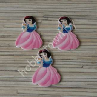 Кабошон-вырубка Белоснежка, 37x26 мм (цв. св-розовый) 1шт.