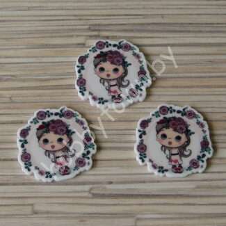 Кабошон-вырубка Девочка, 30x30 мм 1шт.