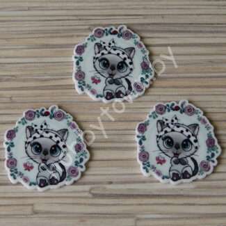 Кабошон-вырубка Котёнок, 33x33 мм 1шт.