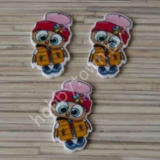 Кабошон-вырубка Совенок , 22x38 мм 1шт.