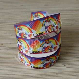 Лента репсовая 25 мм с рисунком Likee, 1 м