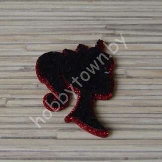 Патч-заготовка Силуэт 35 мм (цв. красный/чёрный) 1шт.