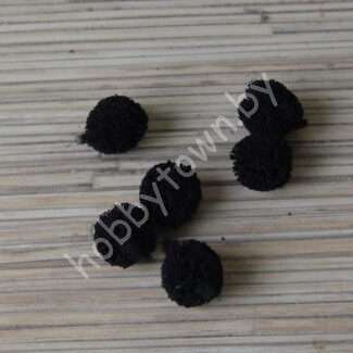 Помпон декоративный 15 мм (цв. чёрный) 1 шт.