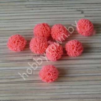 Помпон декоративный 15 мм (цв. коралловый) 1 шт.