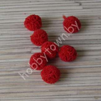 Помпон декоративный 15 мм (цв. красный) 1 шт.