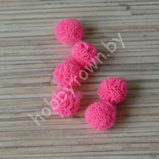 Помпон декоративный 15 мм (цв. ярко-розовый) 1 шт.