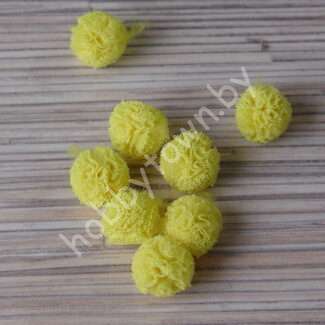 Помпон декоративный 15 мм (цв. жёлтый) 1 шт.