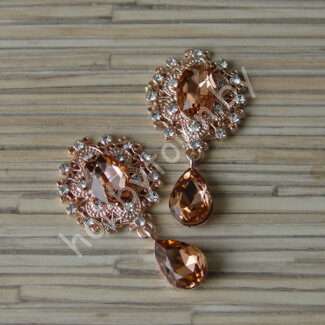 Серединка ювелирная с подвеской 25×45 мм (цв.золото/персиковый 5) 1 шт.