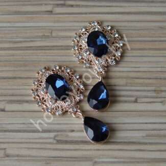 Серединка ювелирная с подвеской 25×45 мм (цв.золото/тёмно-синий 22) 1 шт.