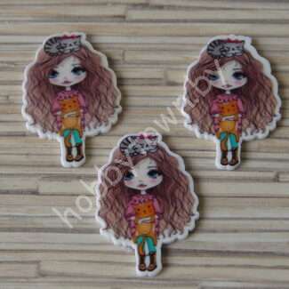 Кабошон-вырубка Девочка , 26x38 мм 1шт.