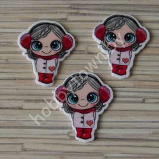 Кабошон-вырубка Девочка в наушниках , 30x37 мм 1шт.