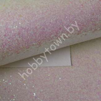 Кожзам с крупными блёстками (цв. белый хамелеон)