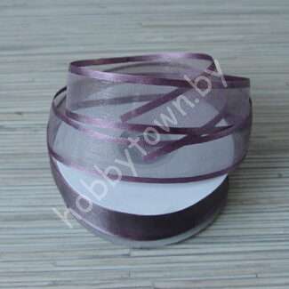 Лента органза с атласным краем 25 мм (цв.пыльная сирень 91) 1 метр