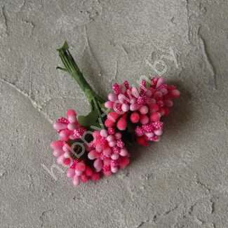 Букетик из сборных тычинок с сахарными вставками 12 шт./букет (цв. ярко-розовый)