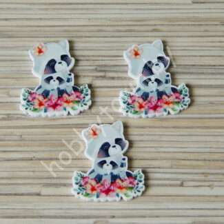 Кабошон-вырубка Енотики , 32x35 мм 1 шт.