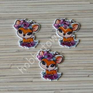 Кабошон-вырубка Косуля в цветочках, 30x35 мм 1 шт.