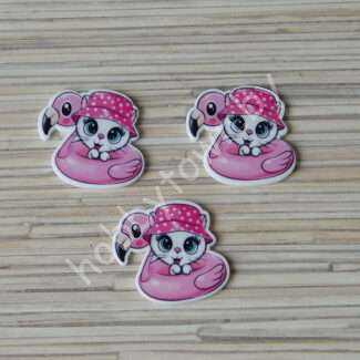 Кабошон-вырубка Котёнок в панамке, 30x30 мм 1 шт.