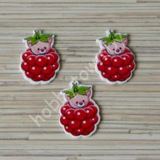 Кабошон-вырубка Котёнок в ягодке, 25x35 мм 1 шт.