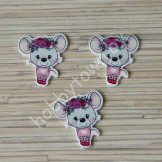 Кабошон-вырубка Мышка , 30x35 мм 1 шт.