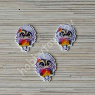 Кабошон-вырубка Совенок, Likee, 27x38 мм 1 шт.