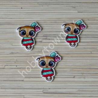 Кабошон-вырубка Совенок, TikTok, 32x35 мм 1 шт.