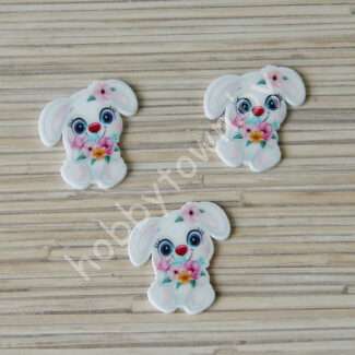 Кабошон-вырубка Зайчик, 32x33 мм 1 шт.