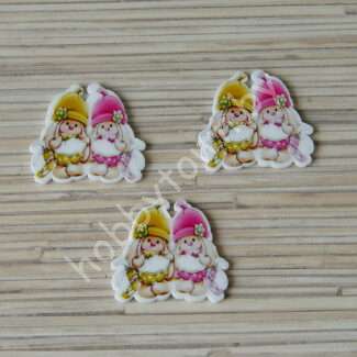 Кабошон-вырубка Зайчики, 33x32 мм 1 шт.